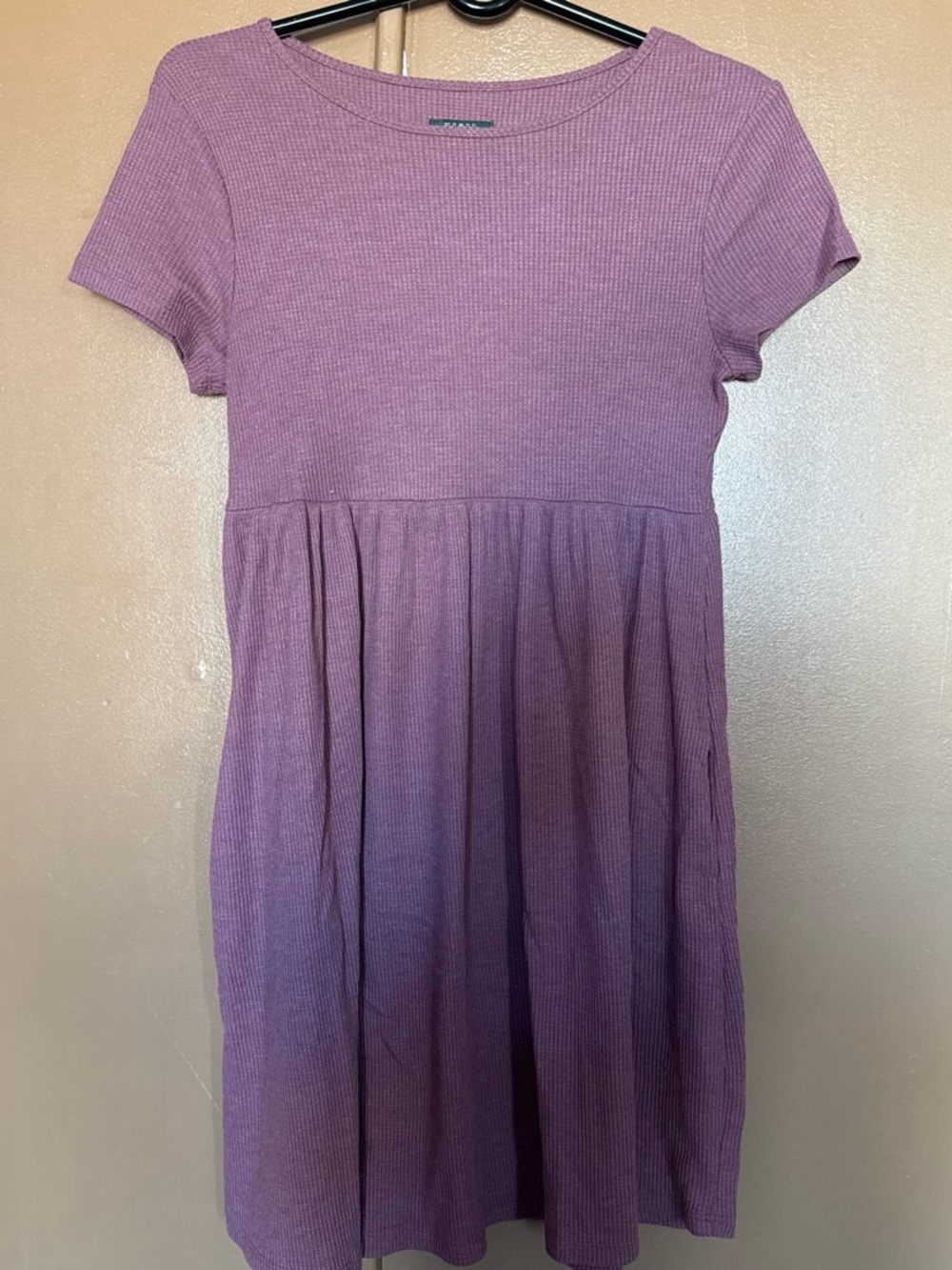 wild fable Mauve Ribbed Short Sleeve Knit Dress